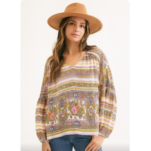 Maeve by Anthropologie Tops - Maeve by Anthropologie SZ S Ceresco Peasant Top Multicolor BOHO Hippie Festival